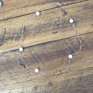 Silver chain with pearls